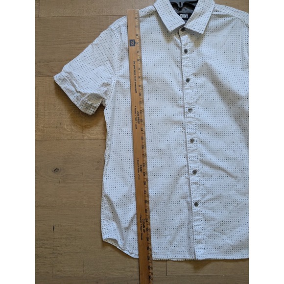 DKNY‎ Dotted Button Down Shirt Short Sleeve Modern Fit Casual Size M - Picture 7 of 8